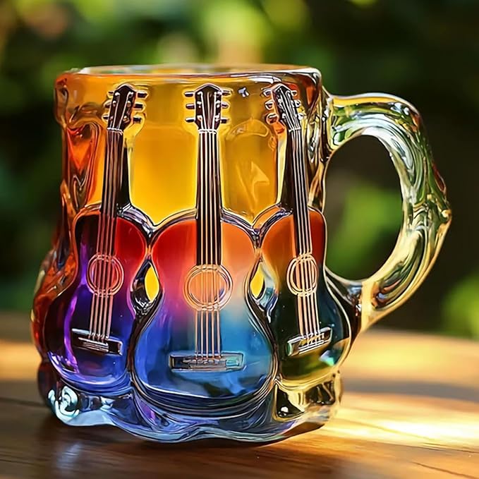 Artisan Mug with 3D Guitar Artwork