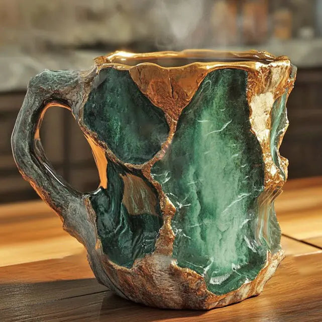 Crystal-Infused Mineral Coffee Mugs